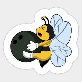 Bee at Bowling with Bowling ball Sticker